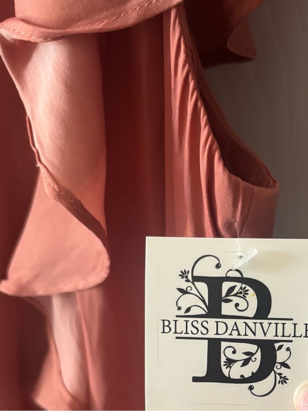Mou Muse Rust Ruffle V-Neck Dress - Picture 3 of 5